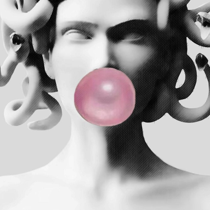 Medusa blowing pink bubblegum bubble II Coffee Mug Gallery Image 2