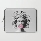 Medusa blowing pink bubblegum bubble II Laptop Sleeve Gallery Image 1