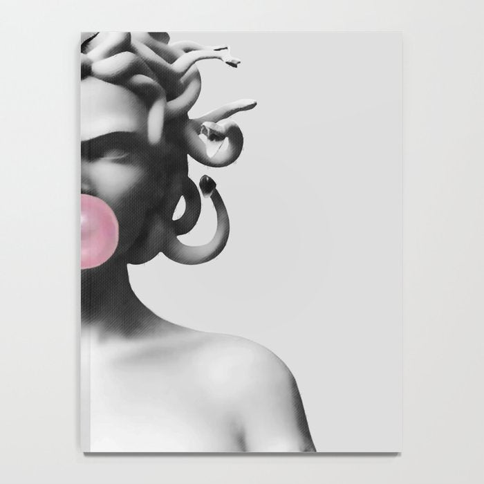 Medusa blowing pink bubblegum bubble II Notebook Gallery Image 4