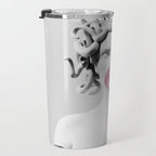 Medusa blowing pink bubblegum bubble II Travel Mug Gallery Image 3