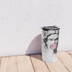 Medusa blowing pink bubblegum bubble II Travel Mug Gallery Image 4