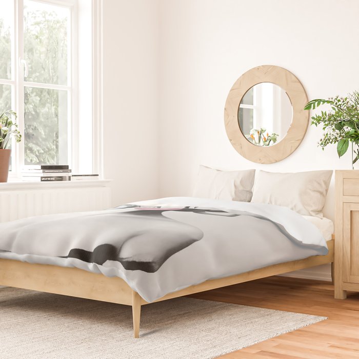 Medusa blowing pink bubblegum bubble II Duvet Cover Gallery Image 2