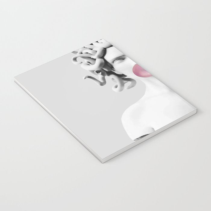 Medusa blowing pink bubblegum bubble II Notebook Gallery Image 3