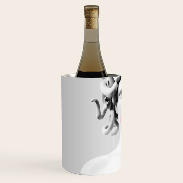 Medusa blowing pink bubblegum bubble II Wine Chiller Gallery Image 2