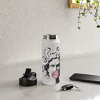 Medusa blowing pink bubblegum bubble II Water Bottle Gallery Image 4