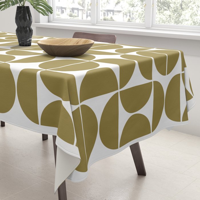 Mid Century Modern Geometric 04 Flat Gold Tablecloth Gallery Image 3