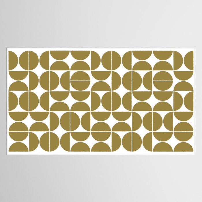 Mid Century Modern Geometric 04 Flat Gold Tablecloth Gallery Image 2