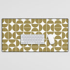 Mid Century Modern Geometric 04 Flat Gold Desk Mat Gallery Image 1