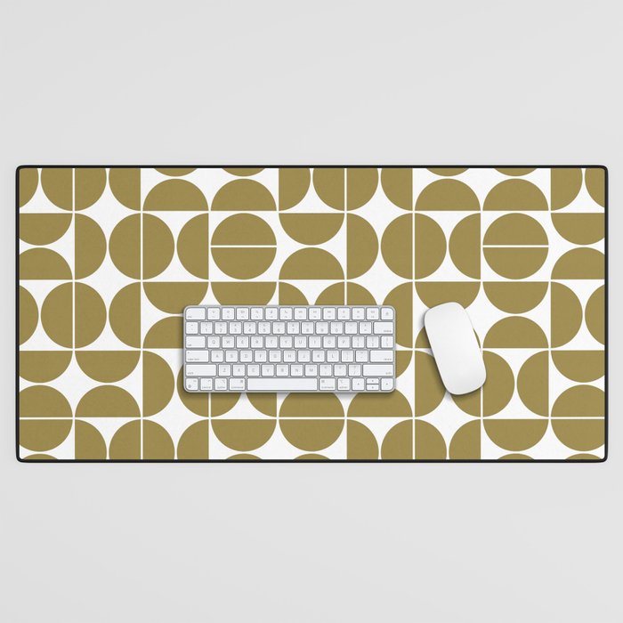 Mid Century Modern Geometric 04 Flat Gold Desk Mat Gallery Image 1