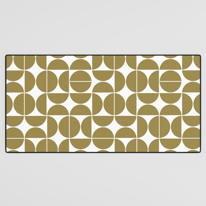 Mid Century Modern Geometric 04 Flat Gold Desk Mat Gallery Image 3