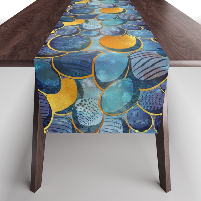Abstract deep blue Table Runner Gallery Image 1