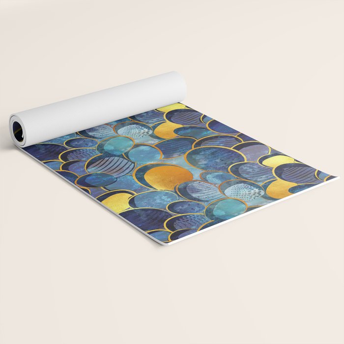 Abstract deep blue Yoga Mat Gallery Image 2