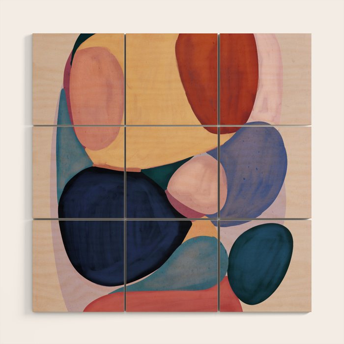 Modern Abstract Shapes 93 Wood Wall Art Gallery Image 1