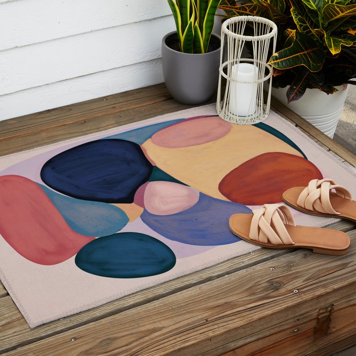 Modern Abstract Shapes 93 Outdoor Rug Gallery Image 2