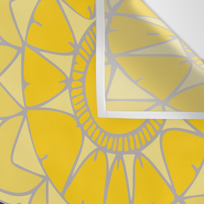 Sunshine yellow navy blue abstract floral mandala Wall Tapestry Gallery Image 3