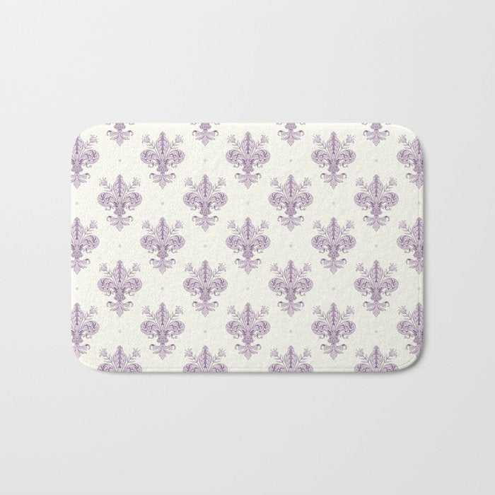 French Lavender Fleur De Lis Bath Mat Gallery Image 1