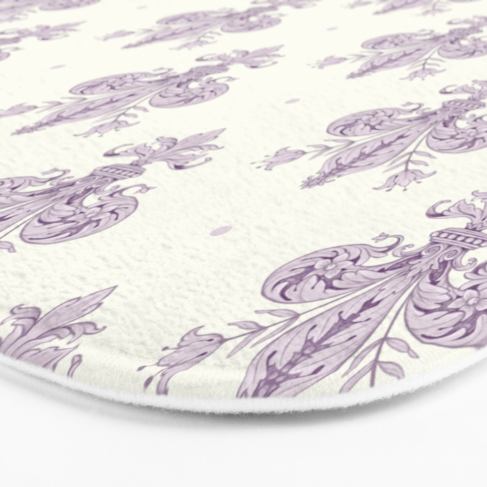 French Lavender Fleur De Lis Bath Mat Gallery Image 3