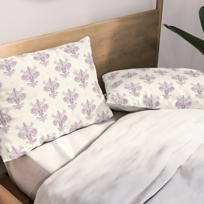 French Lavender Fleur De Lis Pillow Sham Gallery Image 2
