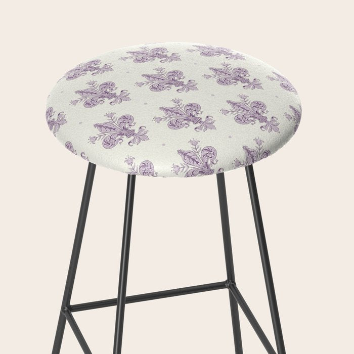 French Lavender Fleur De Lis Stool Gallery Image 2