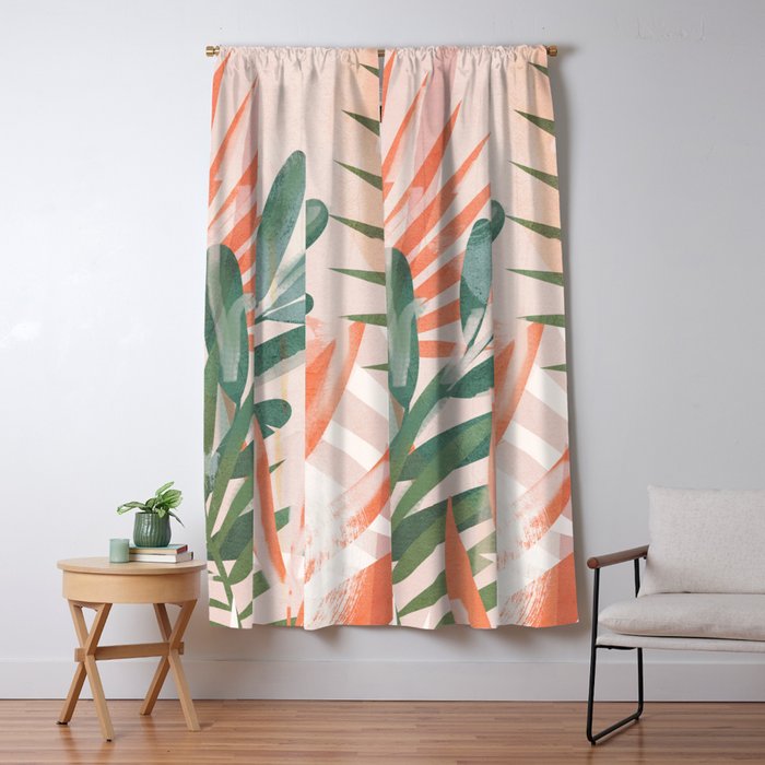 Tropical Leaves 4 Window Curtain Gallery Image 5