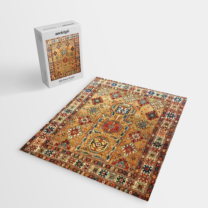 Red Gold Antique Persian Rug Print Jigsaw Puzzle Gallery Image 2
