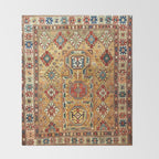 Red Gold Antique Persian Rug Print Throw Blanket Gallery Image 2