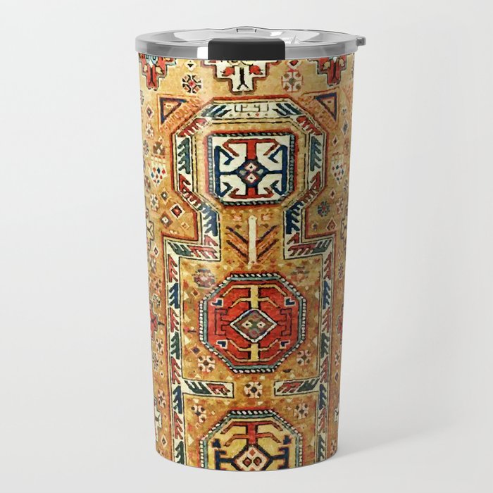 Red Gold Antique Persian Rug Print Travel Mug Gallery Image 1