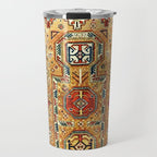 Red Gold Antique Persian Rug Print Travel Mug Gallery Image 1
