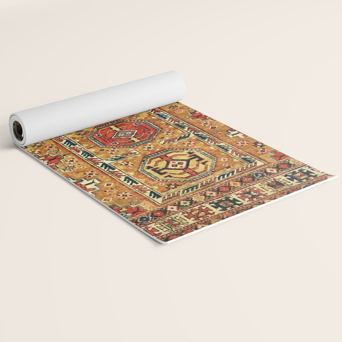 Red Gold Antique Persian Rug Print Yoga Mat Gallery Image 2