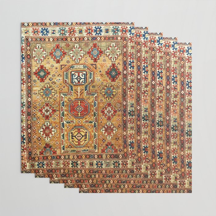 Red Gold Antique Persian Rug Print Wrapping Paper Gallery Image 3