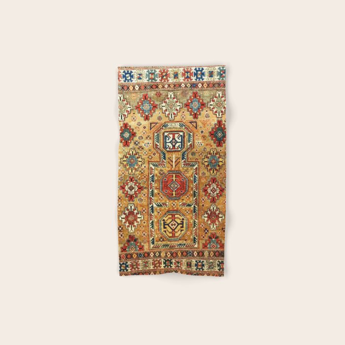 Red Gold Antique Persian Rug Print Bath Towel Gallery Image 1