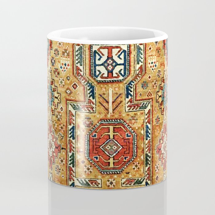Red Gold Antique Persian Rug Print Coffee Mug Gallery Image 4