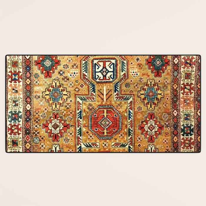 Red Gold Antique Persian Rug Print Desk Mat Gallery Image 3