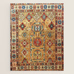 Red Gold Antique Persian Rug Print Jigsaw Puzzle Gallery Image 1