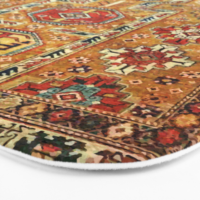 Red Gold Antique Persian Rug Print Bath Mat Gallery Image 3
