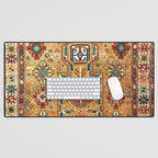 Red Gold Antique Persian Rug Print Desk Mat Gallery Image 1