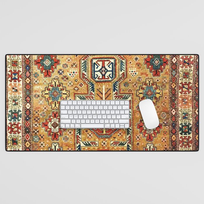 Red Gold Antique Persian Rug Print Desk Mat Gallery Image 1