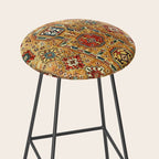 Red Gold Antique Persian Rug Print Stool Gallery Image 2