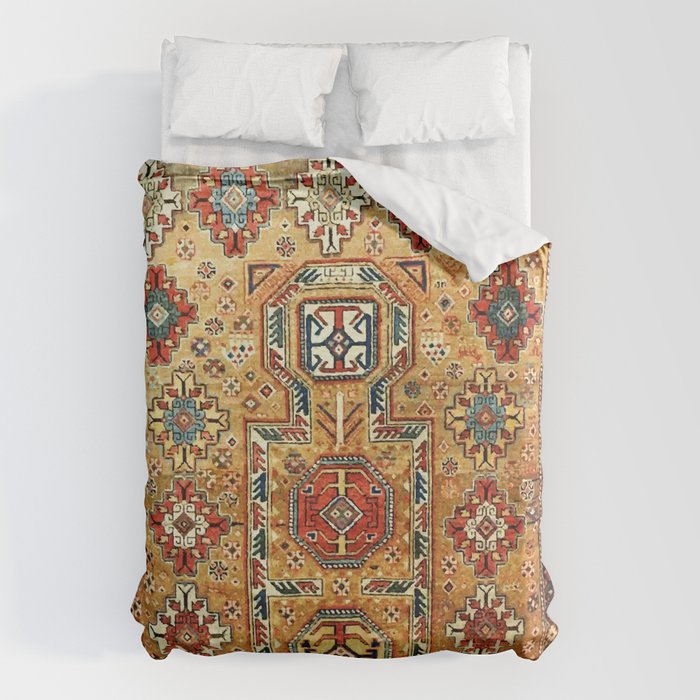 Red Gold Antique Persian Rug Print Duvet Cover Gallery Image 6