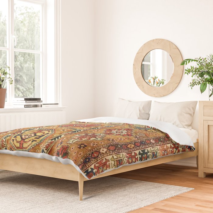 Red Gold Antique Persian Rug Print Duvet Cover Gallery Image 2