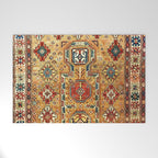 Red Gold Antique Persian Rug Print Welcome Mat Gallery Image 1