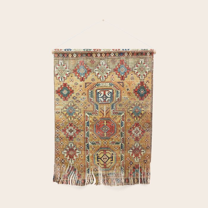 Red Gold Antique Persian Rug Print Wall Hanging Gallery Image 1