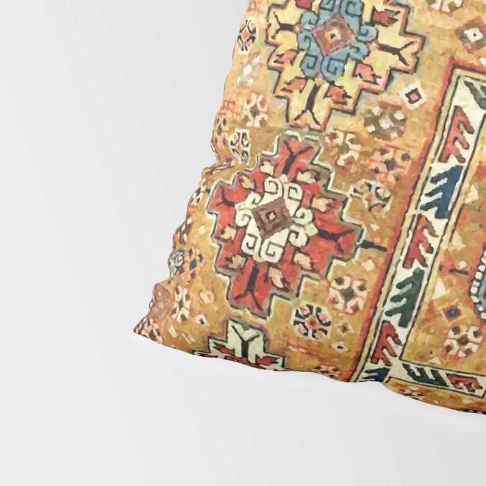 Red Gold Antique Persian Rug Print Pillow Sham Gallery Image 4