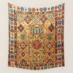 Red Gold Antique Persian Rug Print Wall Tapestry Gallery Image 4