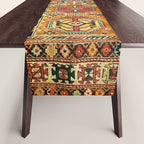 Red Gold Antique Persian Rug Print Table Runner Gallery Image 1