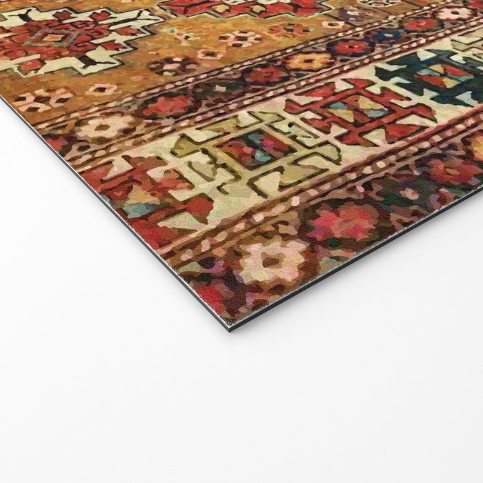 Red Gold Antique Persian Rug Print Welcome Mat Gallery Image 2