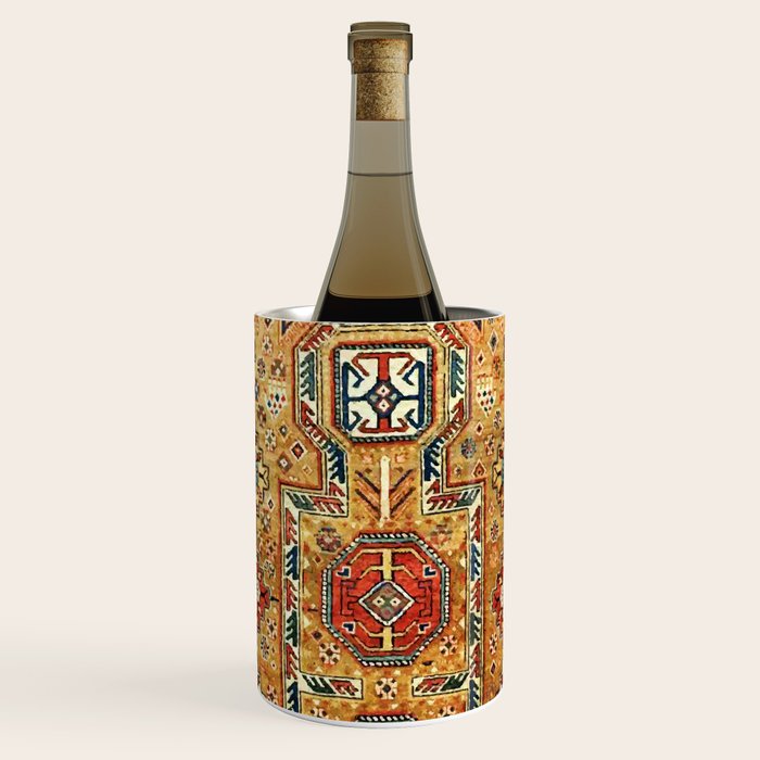 Red Gold Antique Persian Rug Print Wine Chiller Gallery Image 1