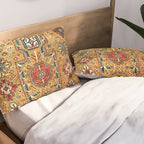 Red Gold Antique Persian Rug Print Pillow Sham Gallery Image 2