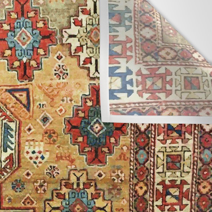 Red Gold Antique Persian Rug Print Wall Tapestry Gallery Image 3