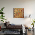 Red Gold Antique Persian Rug Print Wood Wall Art Gallery Image 2